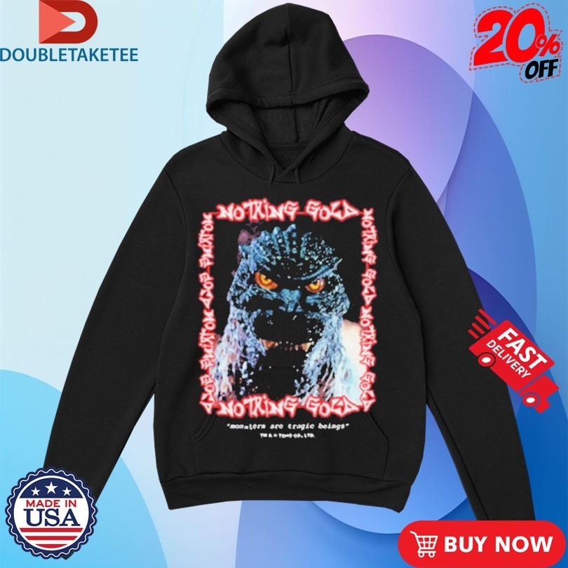 Godzilla X Nothing Gold Pop Up Cartoon Face Shirts