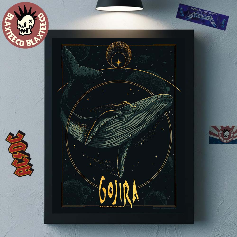 Gojira Lille France 2025 Event Poster At Zenith of Lille On November 28 2025 The Whale Art Home Decor Poster Canvas
