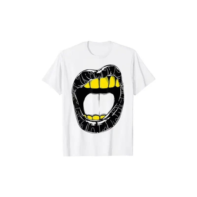 Gold Teeth Grill T-Shirt, Vintage Graphic Y2k Tee, Grillz Tshirt, Y2k Shirt, Unisex Crewneck Medium Cotton Short Slevee...