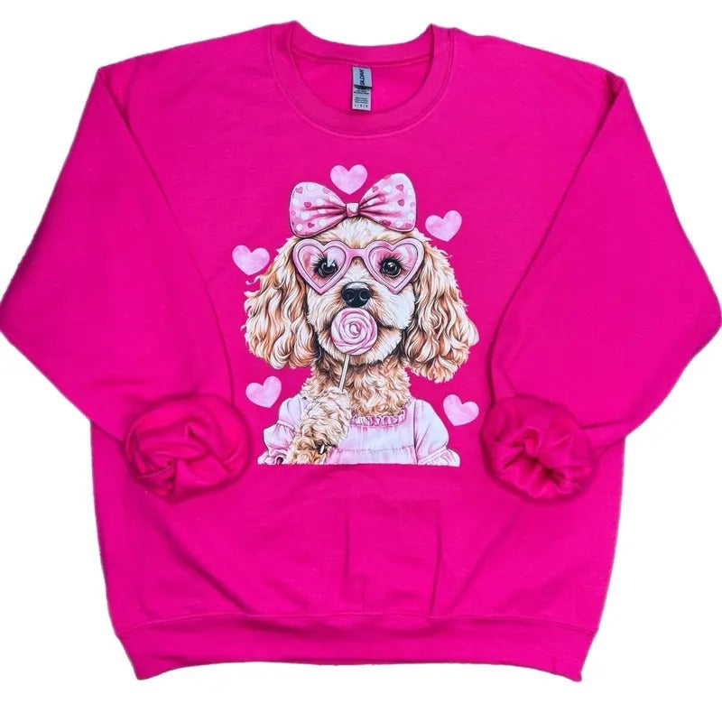 Golden Doodle Valentine Sweatshirt, Doodle Coquette Sweatshirt T-Shirts, Hoodie | UrbanDripWear.com