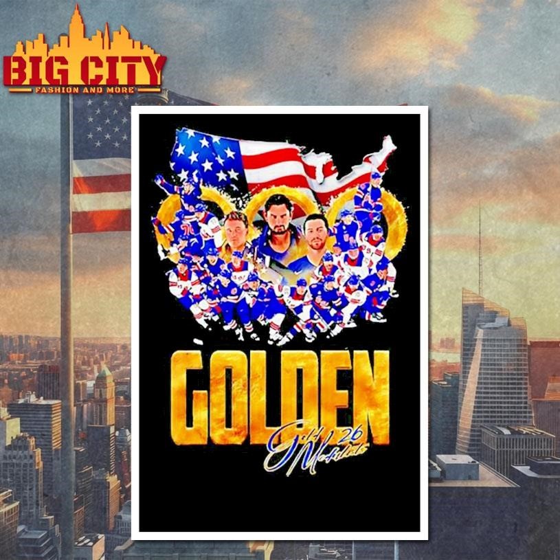 Golden Gold ’26 Medalists USA Men’s Olympic Hockey Gold Champions logo Shirt
