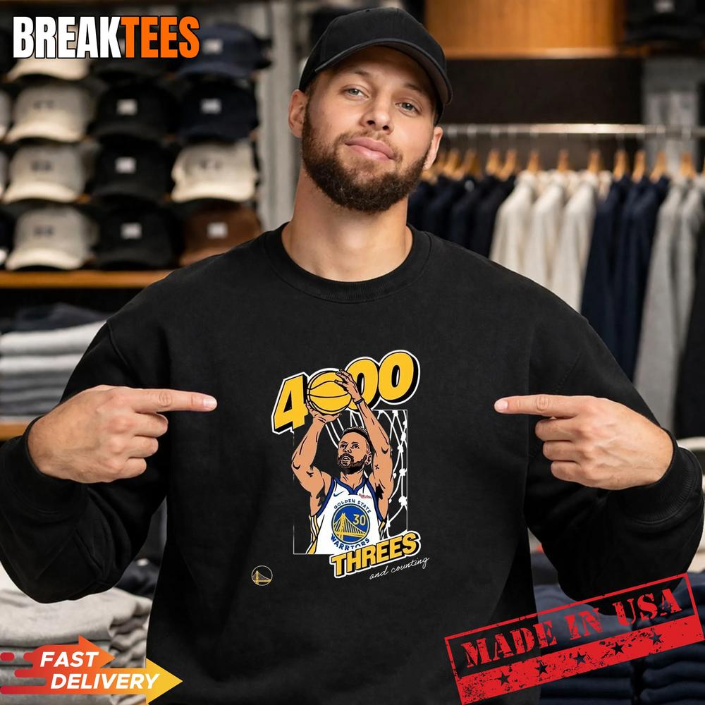 Golden State Warriors Stephen Curry 4000 Threes Shirt