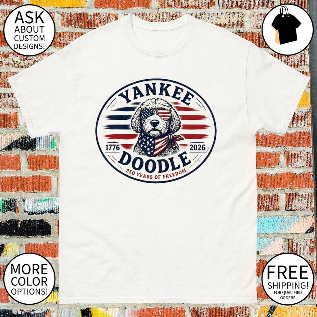 Goldendoodle dog Yankee Doodle 1776 2026 250 years of freedom shirt