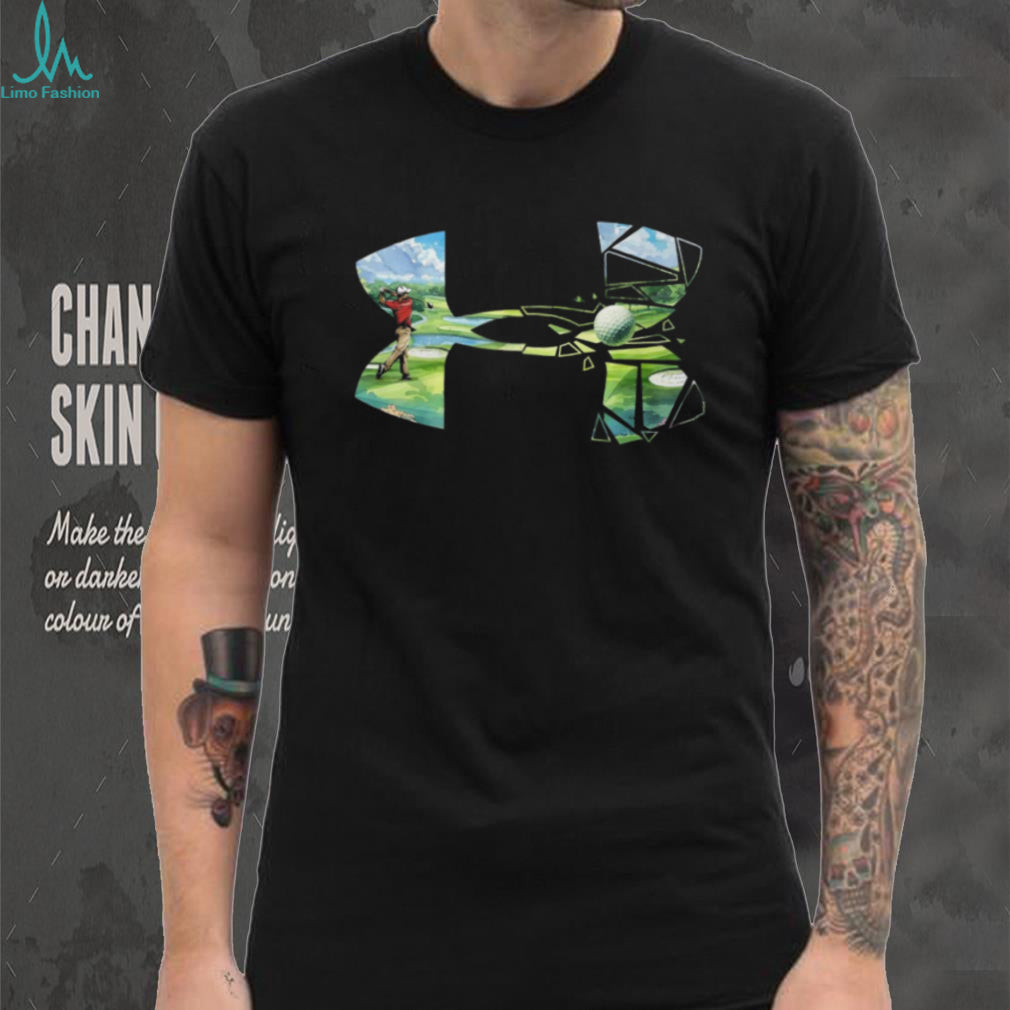 Golf Action Landscape Under Armour Style Sport Graphic T Shirt