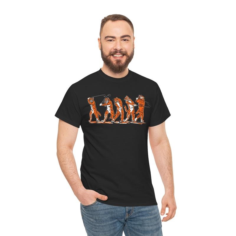 Golf TIGER Swing Gildan-Unisex T-Shirt Cotton Fabric Hoodie, Sweatshirt | UrbanDripWear.com