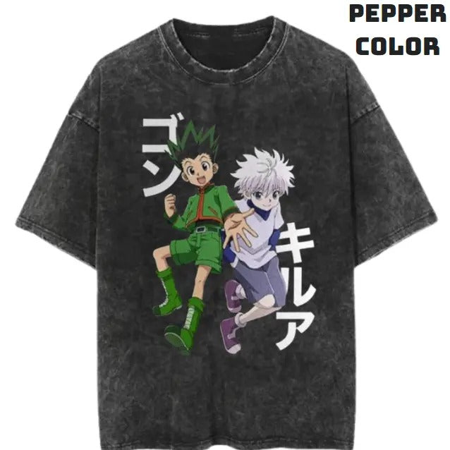 Gon & Killua Vintage Graphic Tees, Killua Tshirt, Hunter x Hunter Shirts, Anime Clothing, Unisex Manga Anime Shirt Top...