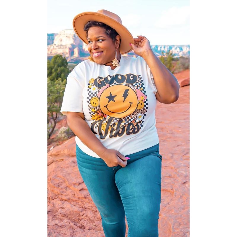 Good Vibes Graphic T-Shirt Cotton Sleeve Hoodie, Sweatshirt | UrbanDripWear.com