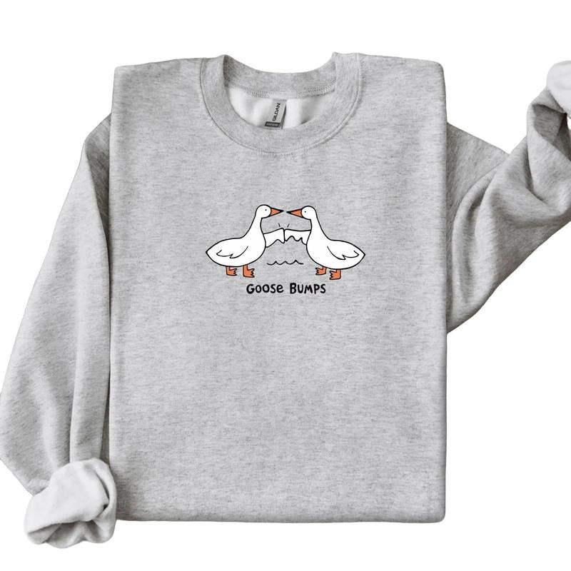 Goose Bumps Sweatshirt, Silly Goose Crewneck T-Shirt, Sweatshirt, Hoodie | UrbanDripWear.com