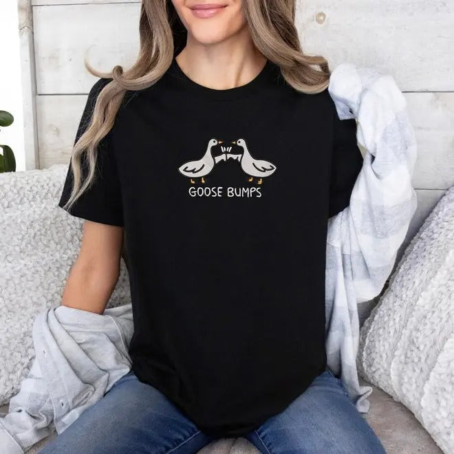 Goose Bumps Tshirt, Goose Bumps Crewneck, Funny Sweatshirts, Unisex Goose Shirt, Animal Crewneck Womenswear Tops...