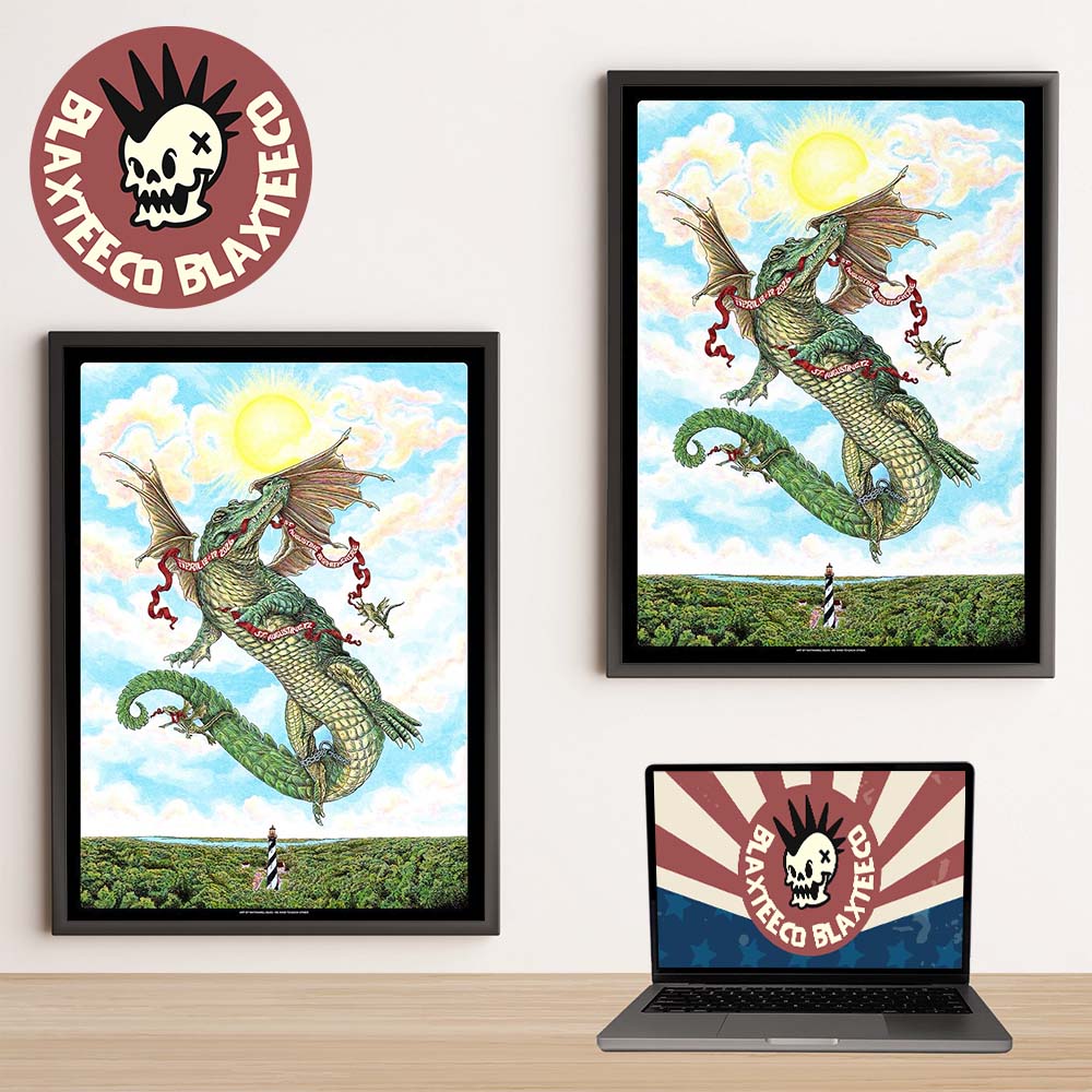 Goose St Augustine Florida 2026 Venue Poster Run Shows At St Augustine Amphitheatre On April 18 And 19 2026 Alligator Chain Yer Dragon Art Poster Canvas
