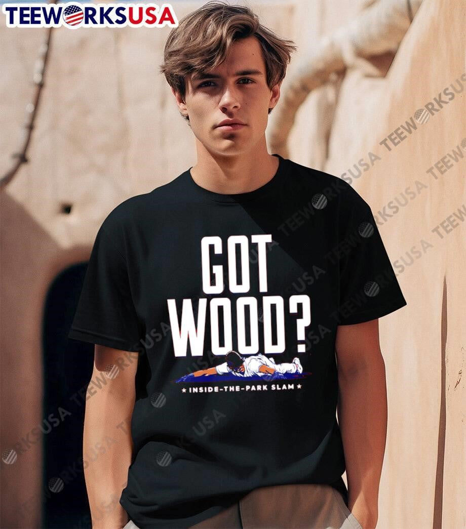 Got Wood Inside the Park Slam Baseball Player Sliding shirt
