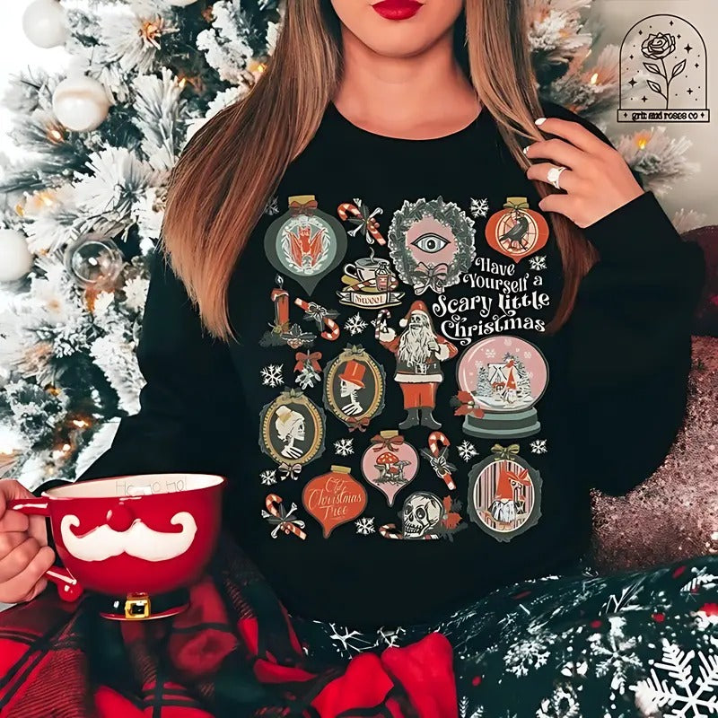 Gothic Krampus T-Shirt Scary Christmas Sweatshirt Collection with Victorian Flair Hoodie | UrbanDripWear.com