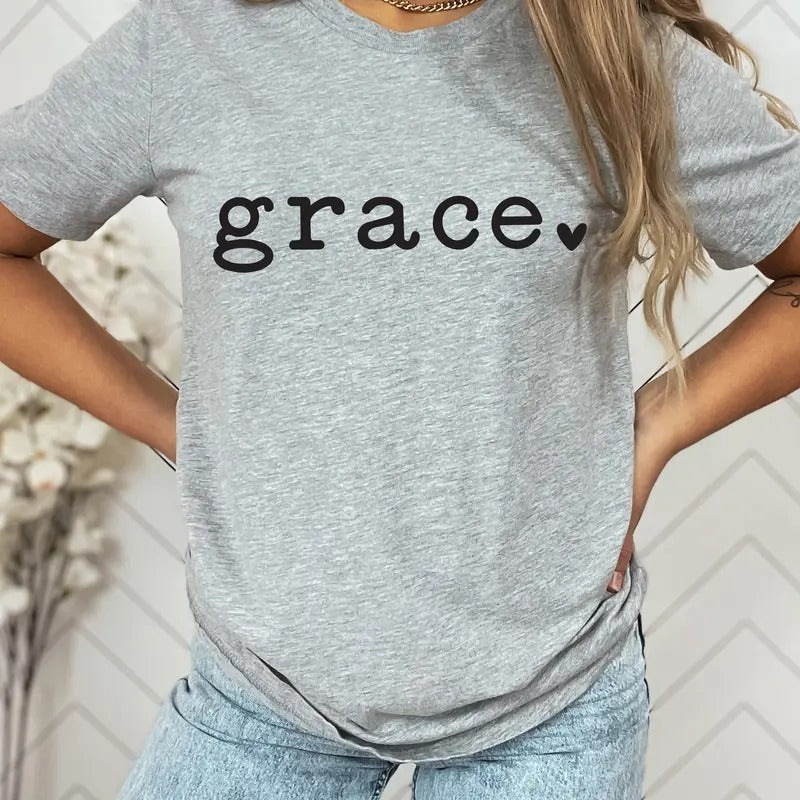 Grace Shirt Cute Women T-shirt Christian Shirt Inspirational Shirt Women Shirt Gift For Her Faith Shirt Graphic Tee...