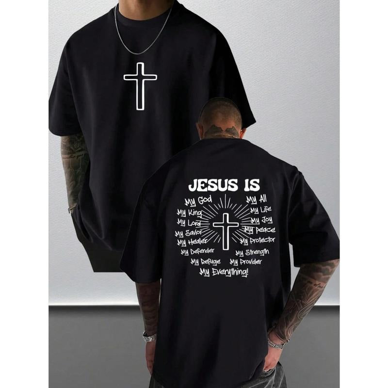 Graphic T-Shirt Jesus Cross Faith Daily Wear 100% Cotton Unisex Gift Idea For Him Her Religious Apparel Spiritual...