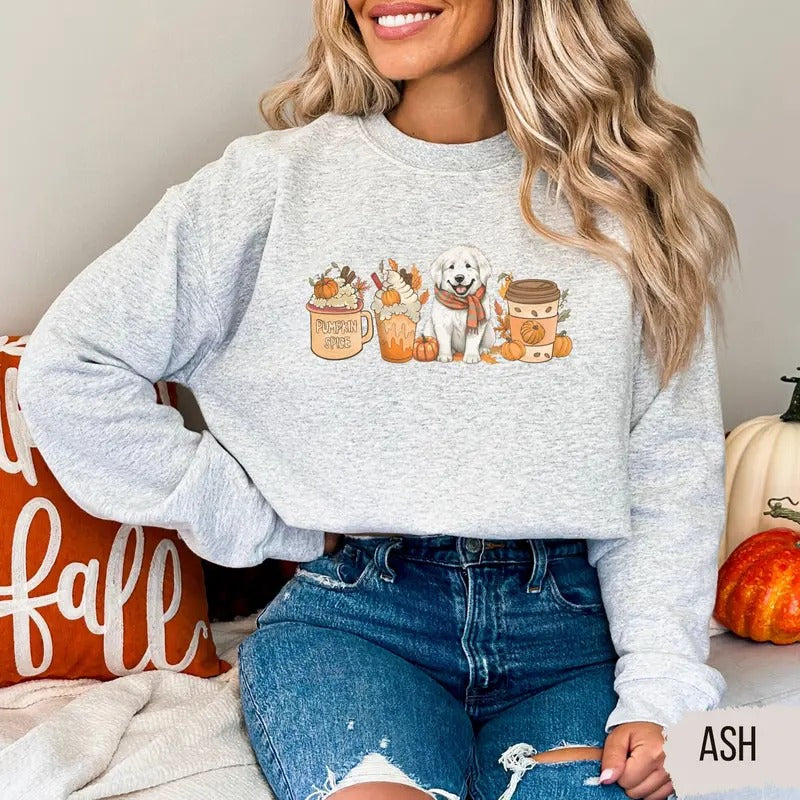 Great Pyrenees fall Sweatshirt, Great Pyrenees mom T-shirt Hoodie | UrbanDripWear.com