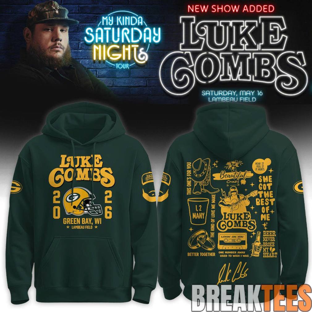 Green Bay Packers x Luke Combs My Kinda Saturday Night Tour 2026 Hoodie
