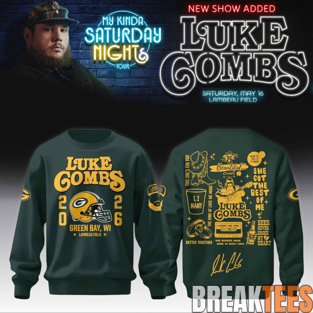 Green Bay Packers x Luke Combs My Kinda Saturday Night Tour 2026 Sweatshirt