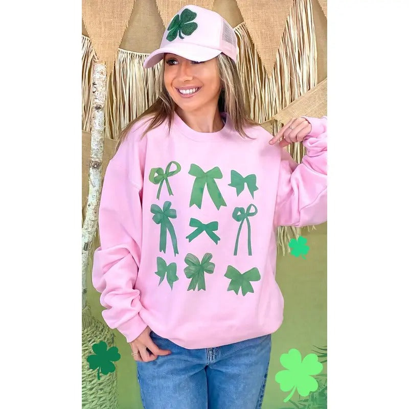 Green Bows St Patricks Day Graphic Sweatshirt T-Shirts, Hoodie | UrbanDripWear.com