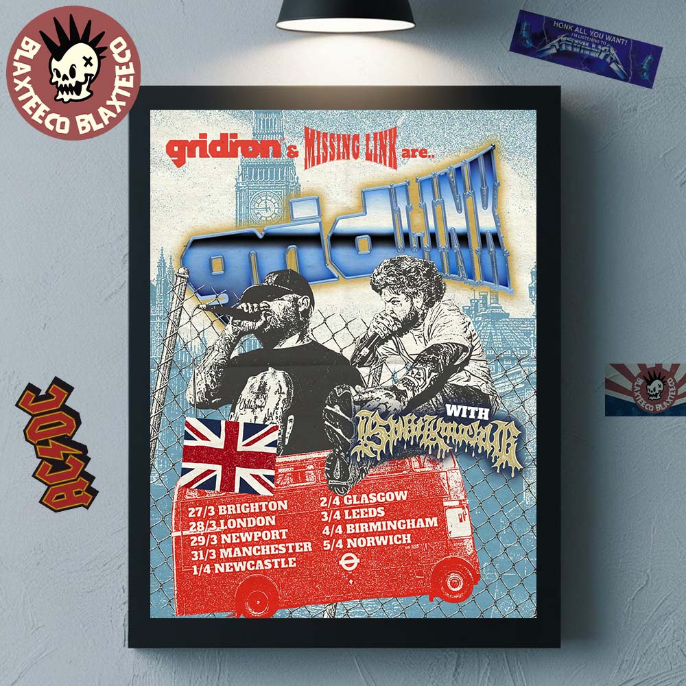 Gridiron x Missing Link Gridlink UK 2026 Tour Schedule Dates Poster Canvas