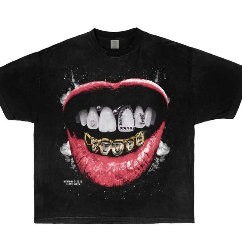 Grillz i love sl*ts Garment-Dyed Shirt Hoodie, Sweatshirt | UrbanDripWear.com
