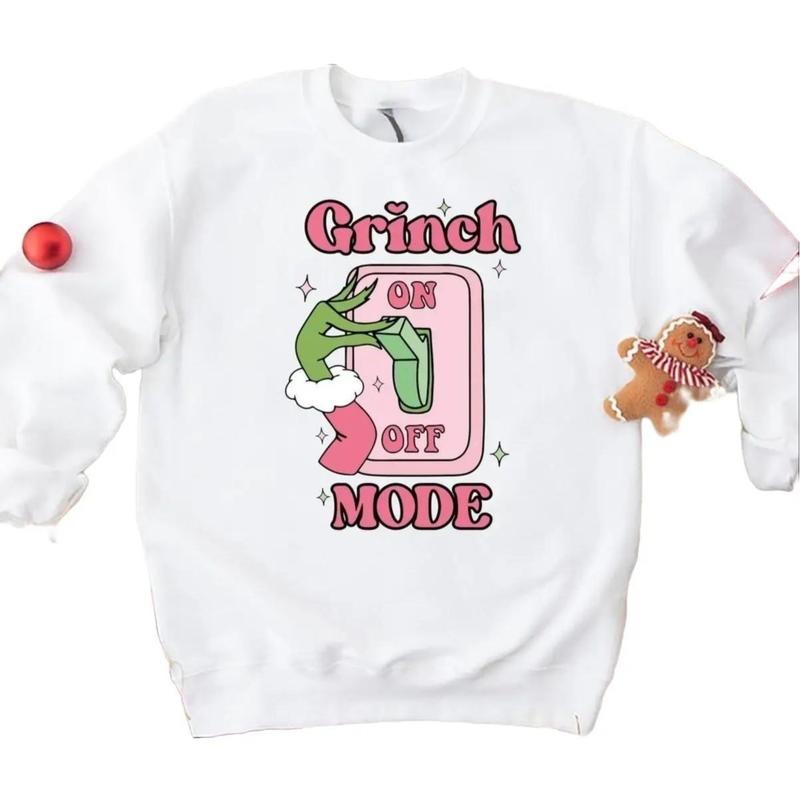 Grinch Mode Sweatshirt, Womens Christmas Crewneck T-Shirts, Hoodie | UrbanDripWear.com