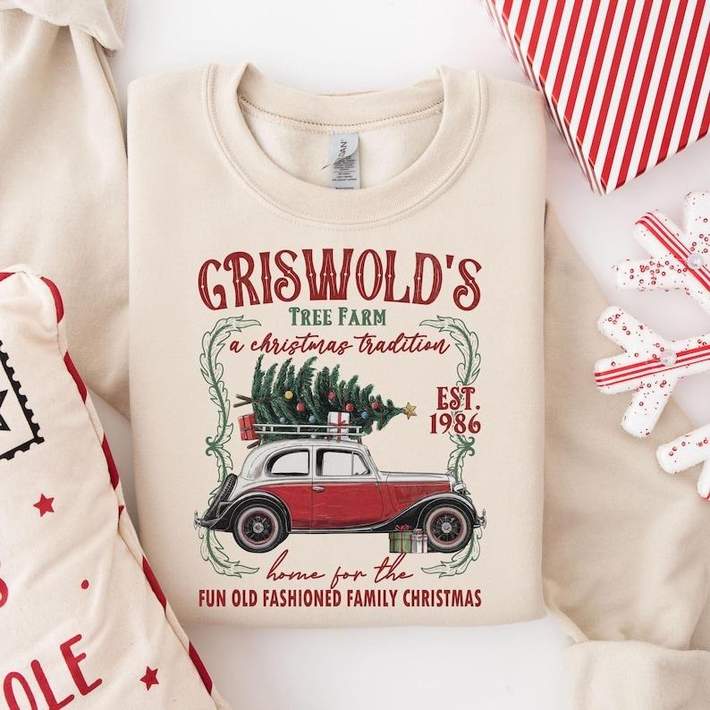 Griswold's Tree Farm Sweatshirt, Christmas Tree Farm T-Shirt,Family Christmas Sweater,Old Fashioned Christmas Shirt,Retro...