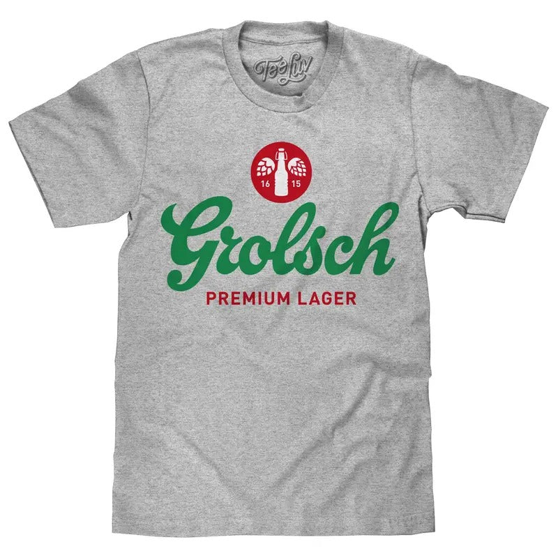 Grolsch Premium Lager Logo T-Shirt - Gray Hoodie, Sweatshirt | UrbanDripWear.com
