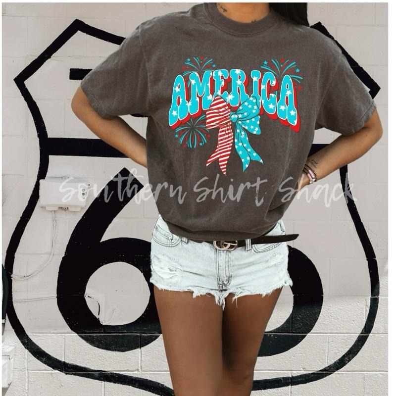 Groovy America bow T shirt  | Pepper comfort colors t shirt Hoodie, Sweatshirt | UrbanDripWear.com