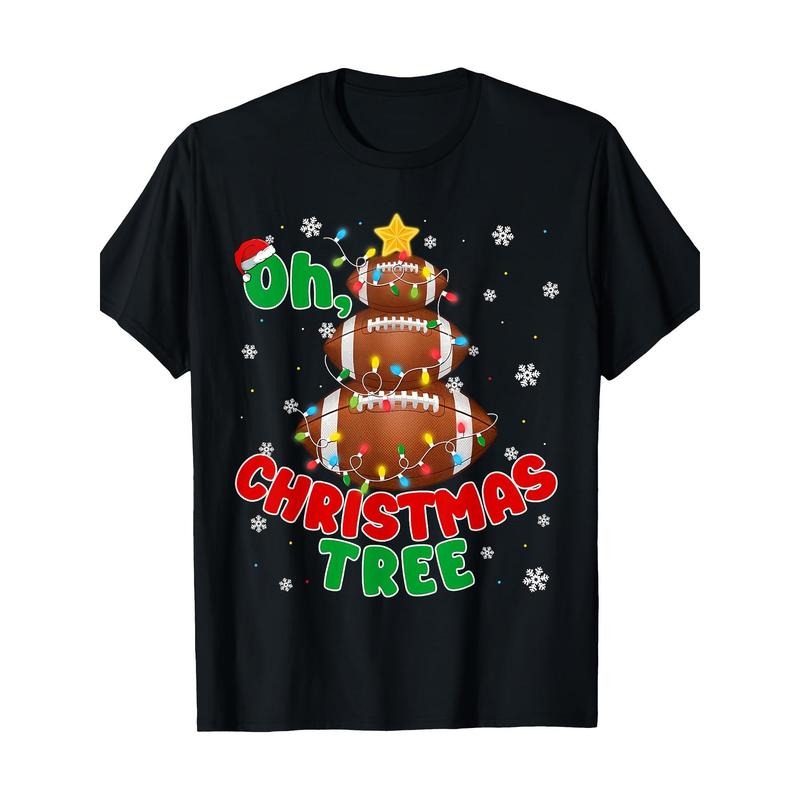 Groovy Oh Christmas Tree Xmas Football Santa T-Shirt-100% Cotton-220ghirt made in usa Hoodie, Sweatshirt | UrbanDripWear.com
