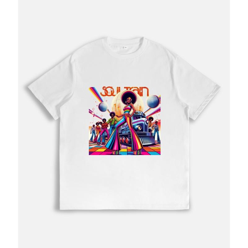Groovy and Retro - inspired T - Shirt: "SOUL TRAIN" with a Disco