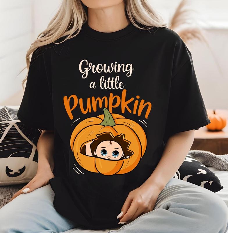 Growing A Little Pumpkin Shirt, Fall Maternity Sweater, Pregnancy Halloween Thanksgiving Fall Pregnancy Announcement Gift...