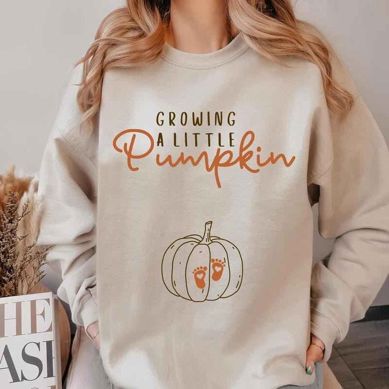 Growing A Little Pumpkin Sweatshirt, Fall Maternity Sweater, Pumpkin Baby Pregnancy Thanksgiving Shirt, Fall Pregnancy...