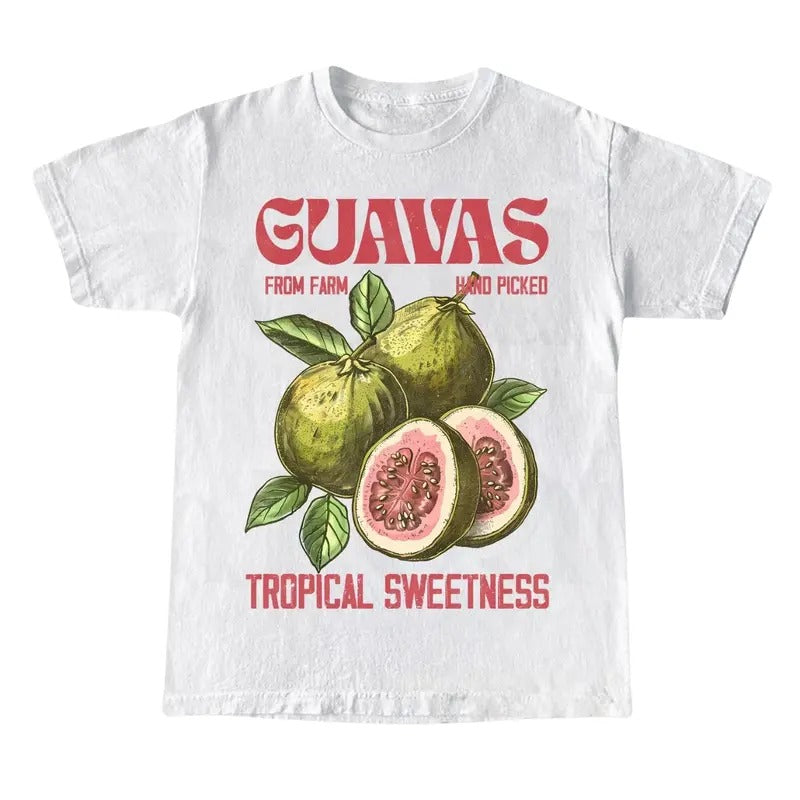Guavas Retro Commercial Graphic Shirt, Vintages Guavas Label T-Shirt, Exotic Fruit Lover Tee, Cute Unisex Adult Graphic T...