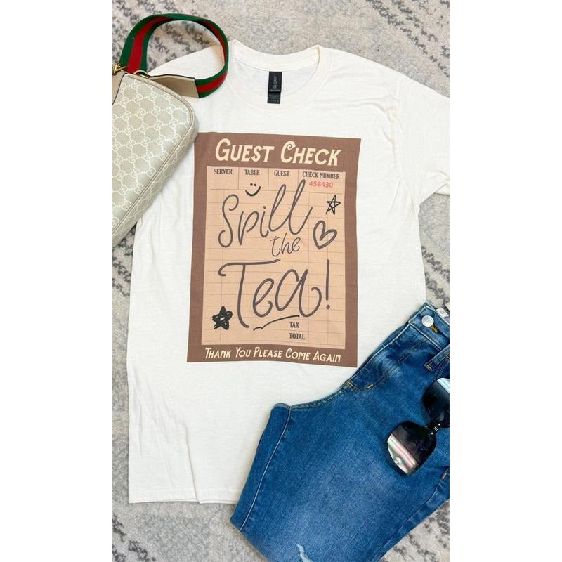 Guest Check T2D Spill the Tea Graphic T-Shirt Hoodie, Sweatshirt | UrbanDripWear.com