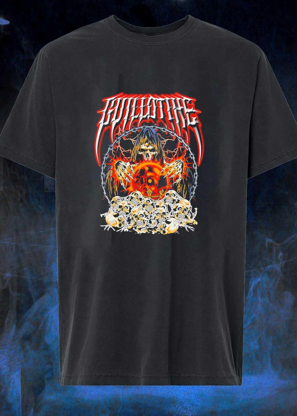Guillotine Grim Reaper Holding Crystal Ball Skulls shirt