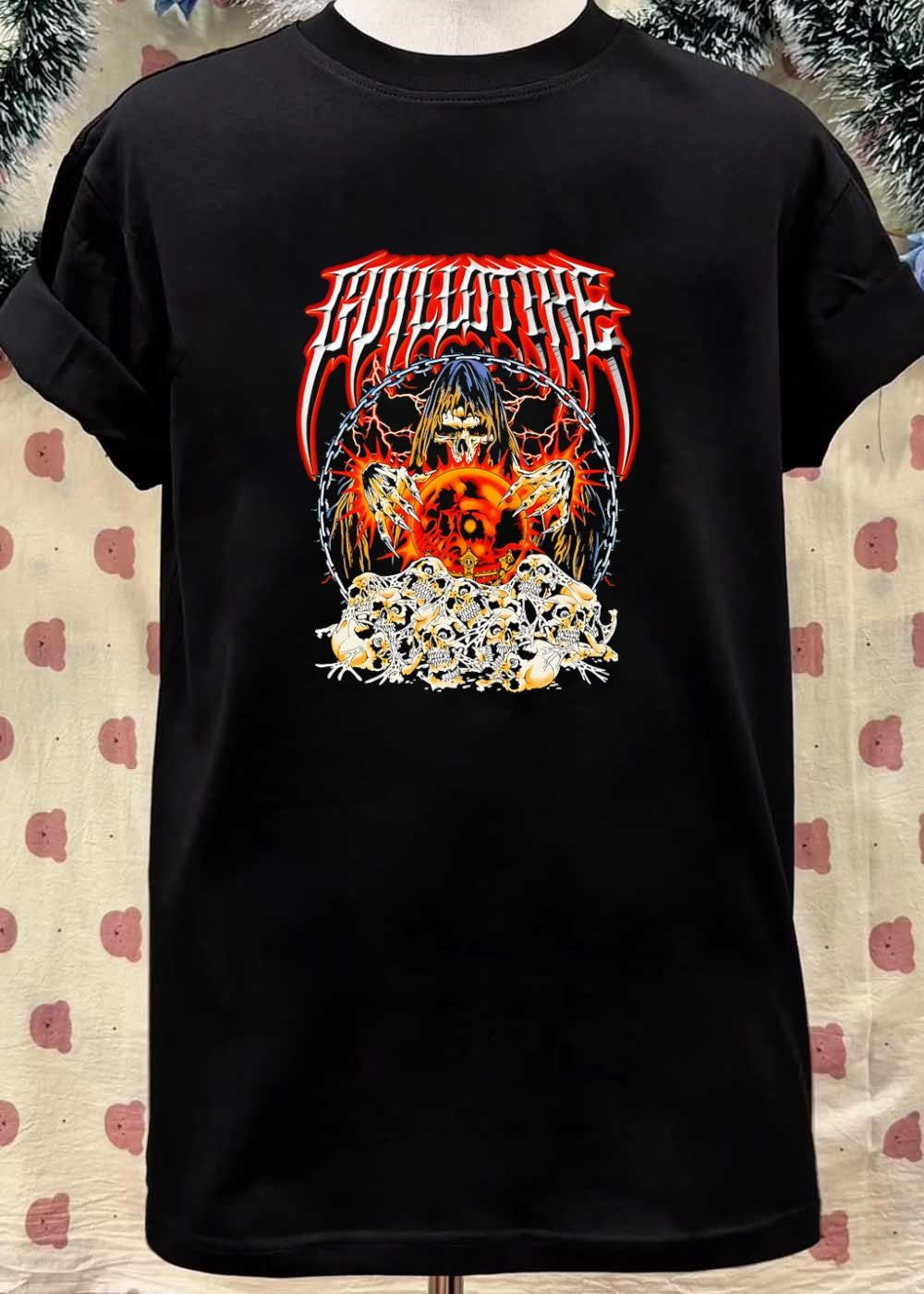 Guillotine Grim Reaper Holding Crystal Ball Skulls shirt