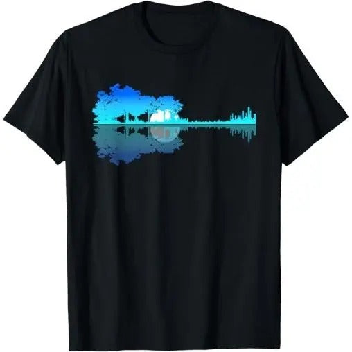 Guitar Lake Shadow Love Guitar Musician T-Shirt Made in USA Hoodie, Sweatshirt | UrbanDripWear.com