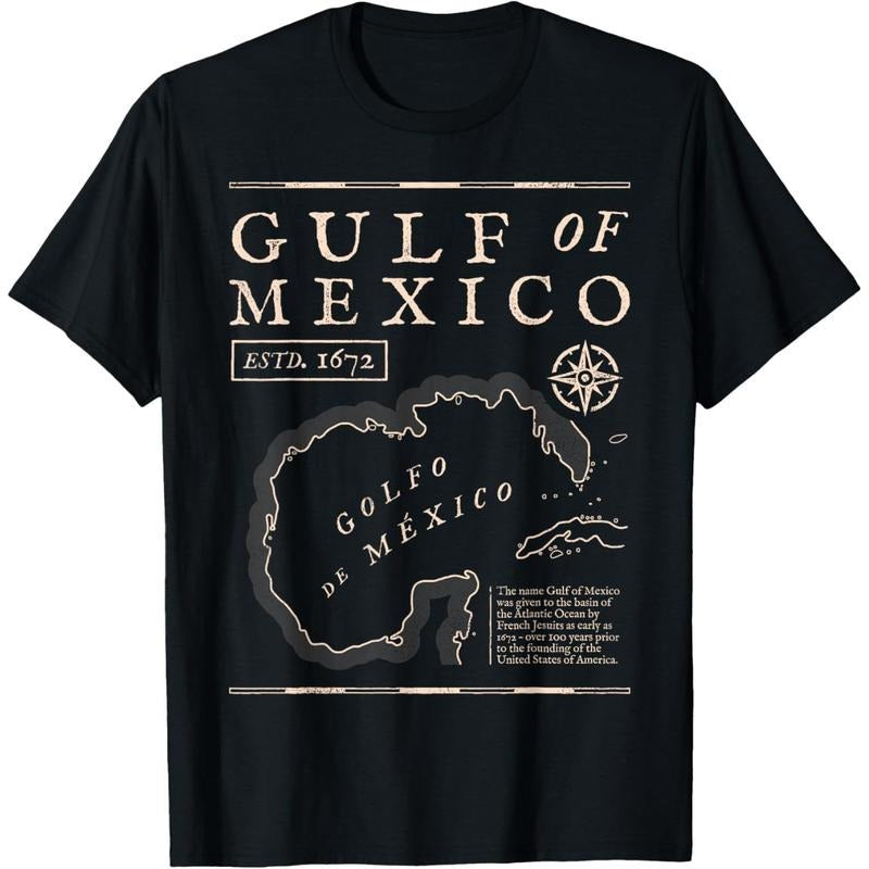 Gulf of Mexico 1672 Historic Map T-Shirt Hoodie, Sweatshirt | UrbanDripWear.com