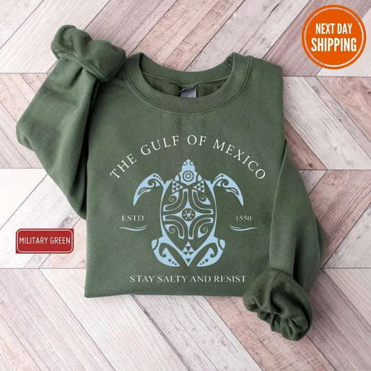 Gulf of Mexico Stay Salty Resistance Sweatshirt Gulf Coast Sweatshirt Anti Trump shirt Subtle Political Hoodie not my president democrat