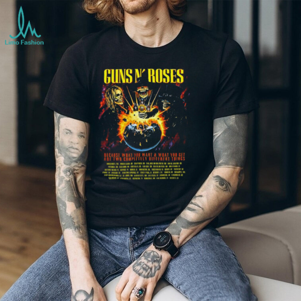 Guns N’ Roses World Tour Back Print Skeleton Band T Shirt