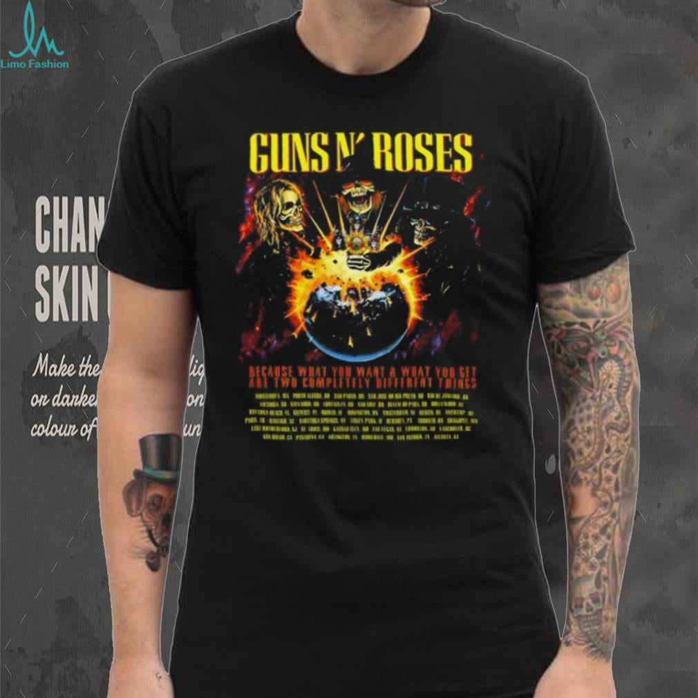 Guns N’ Roses World Tour Back Print Skeleton Band T Shirt
