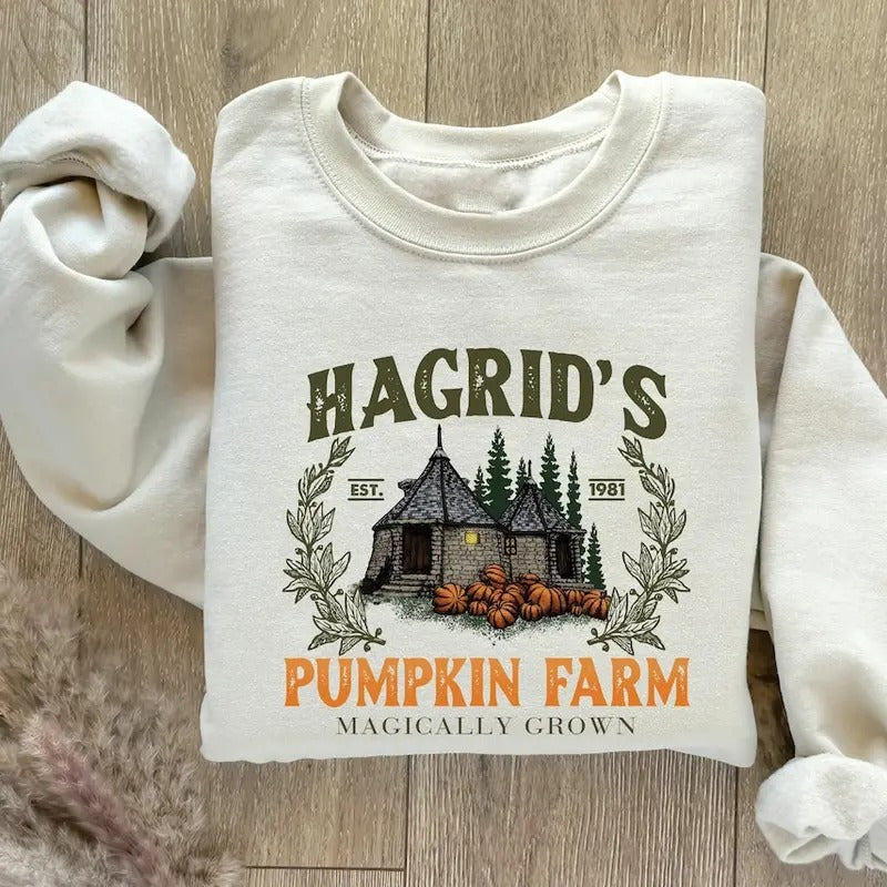Hagrid's Pumpkin Patch Shirt Pumpkin Farm Crewneck Sweatshirt Cotton Sweaters Hoodie | UrbanDripWear.com