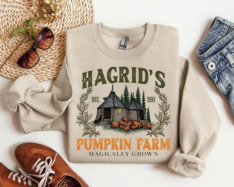 Hagrid's Pumpkin Patch Sweatshirt, Fall Sweatshirt, Hagdrid's Pumpkin Farm Shirt,Halloween Tee,Spooky Season,Pumpkin...