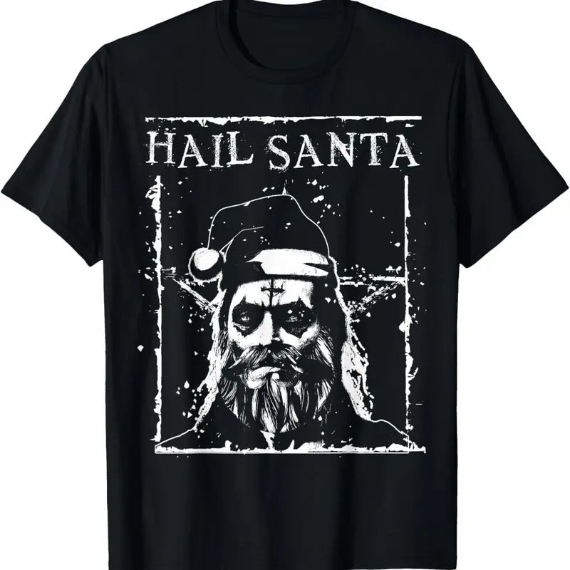 Hail Santa Heavy Metal Headbanger Ugly Christmas T-Shirt Hoodie, Sweatshirt | UrbanDripWear.com