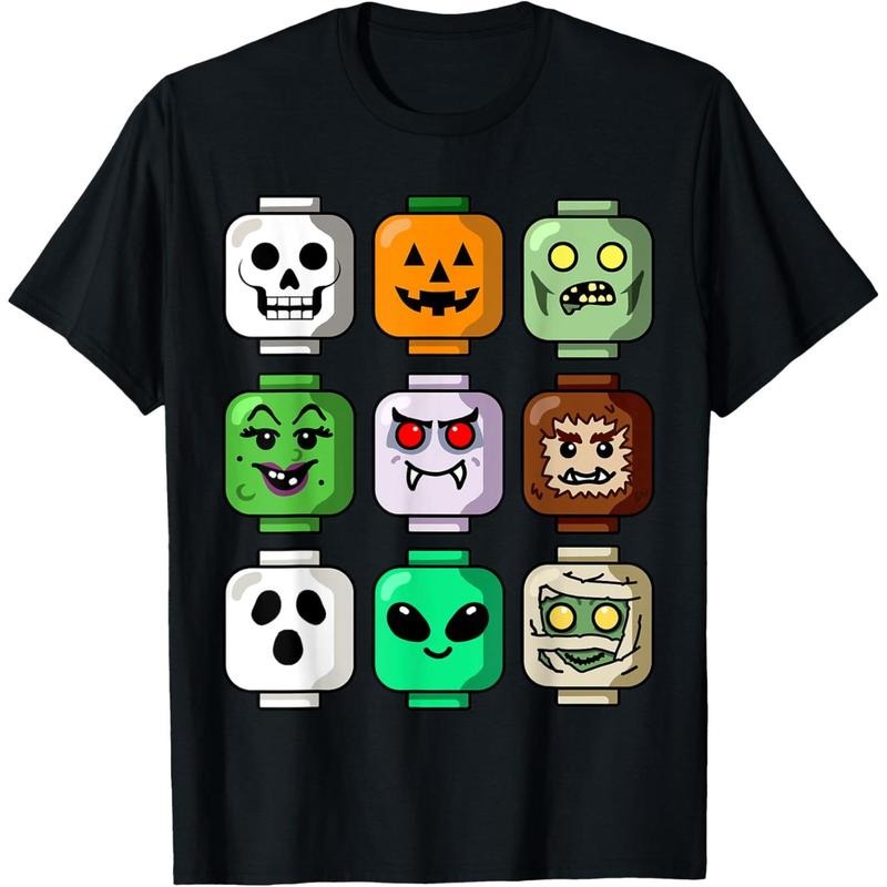 Halloween Building Brick Head Pumpkin Ghost Zombie Boys T-Shirt made in usa Hoodie, Sweatshirt | UrbanDripWear.com