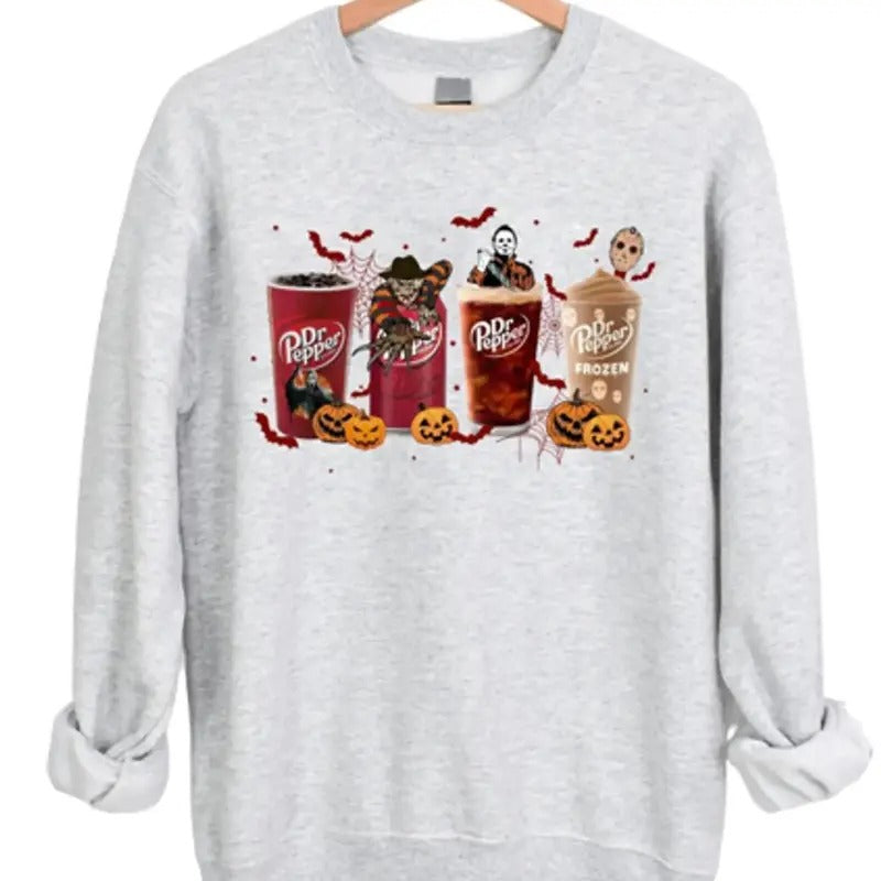 Halloween Dr Pepper Horror Characters Sweatshirt, Hoodie, Tshirt | UrbanDripWear.com