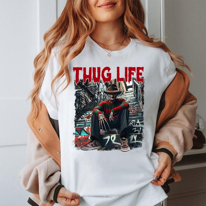 Halloween Freddy Krueger THUG LIFE Shirt, Halloween ThugLife Shirt Hoodie, Sweatshirt | UrbanDripWear.com