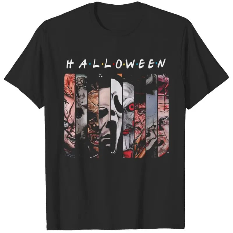 Halloween Friends Horror Squad Essential T-Shirt, Unisex Cotton Graphic Shirts, Crew Neck, T-shirt for Men and Women...