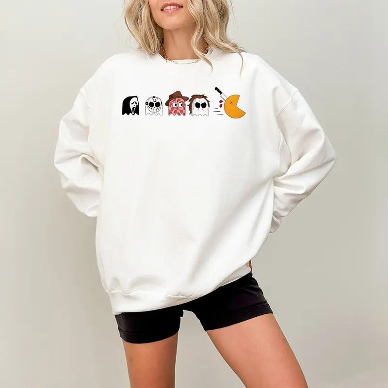 Halloween Friends Shirt, Halloween Movie Characters Sweater, Cute Halloween Movies Crewneck, Vintage 90s Halloween Movies...