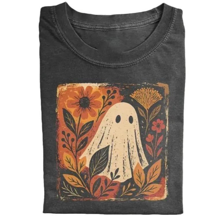 Halloween Ghost T-shirt, Ghost Tee, Graphic T-shirt, Y2K 90s Graphic Shirt, gift for her, him, Womenswear Top, Halloween...